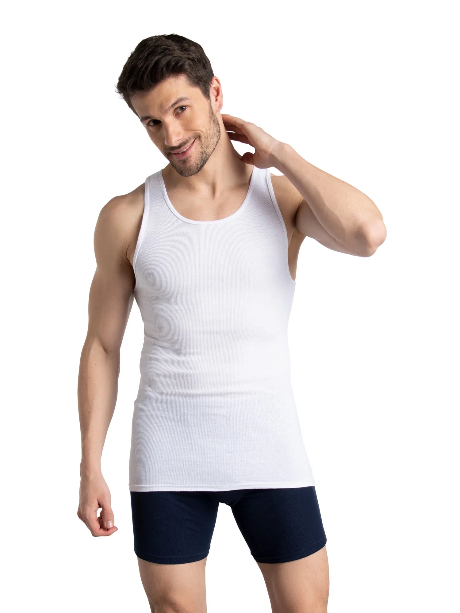Men'S Active Cotton Blend A-Shirt Tank Undershirts, 8-Pack