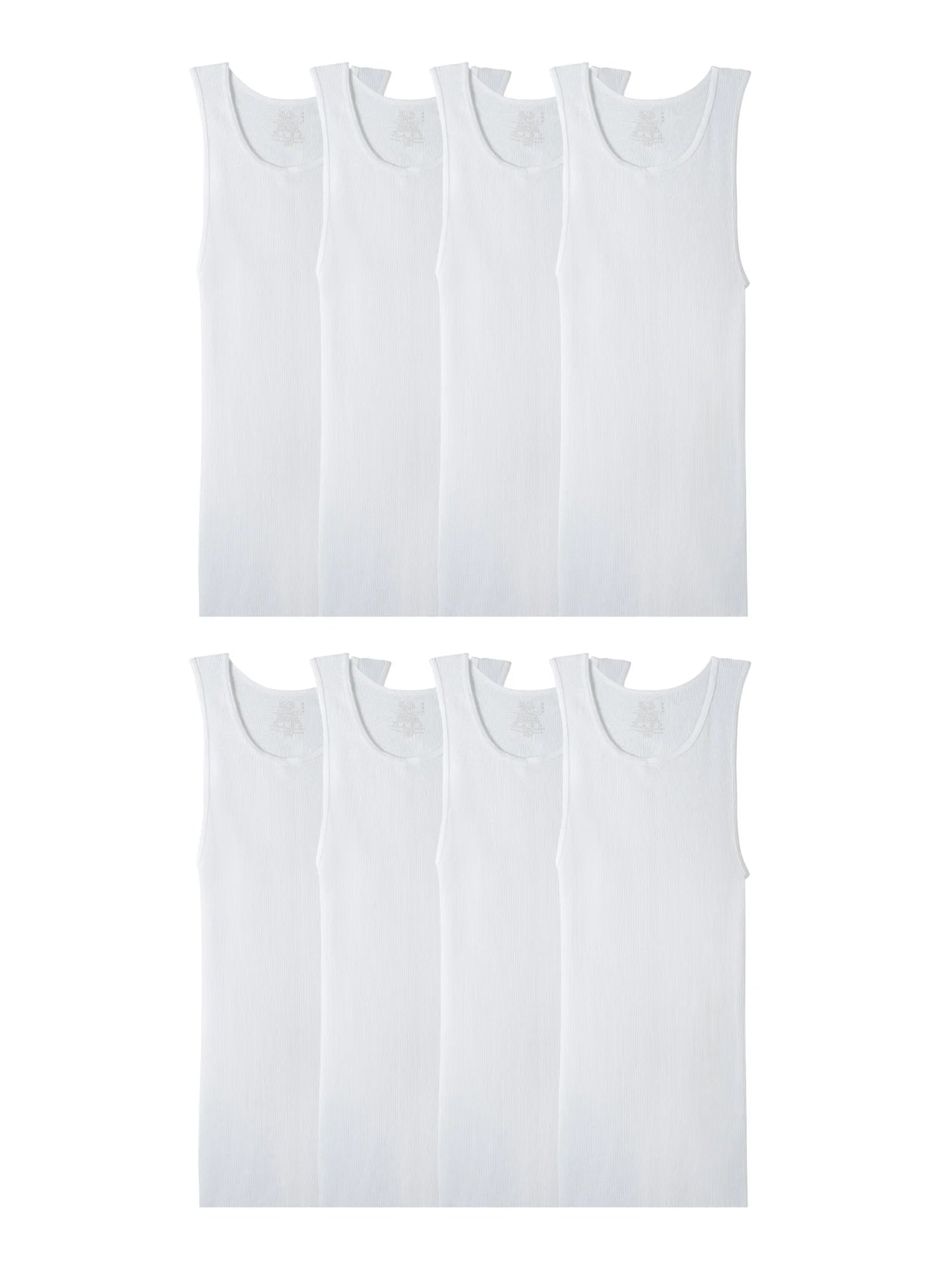 Men'S Active Cotton Blend A-Shirt Tank Undershirts, 8-Pack