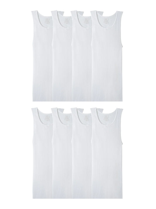 Men'S Active Cotton Blend A-Shirt Tank Undershirts, 8-Pack